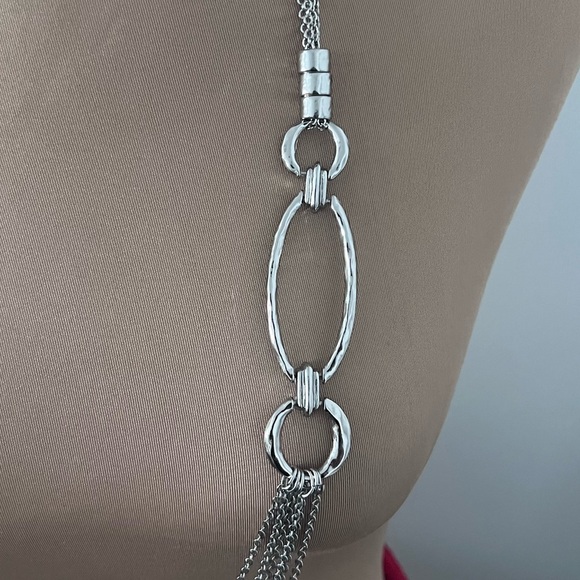 Chico’s Long Silver Color Necklace - Picture 3 of 5